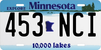 MN license plate 453NCI