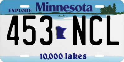 MN license plate 453NCL