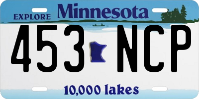 MN license plate 453NCP