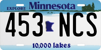 MN license plate 453NCS