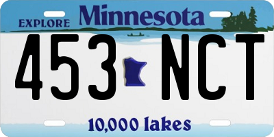 MN license plate 453NCT