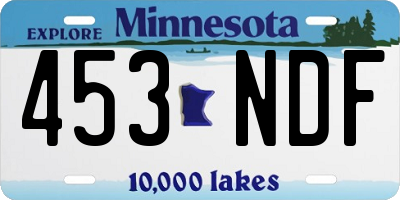 MN license plate 453NDF
