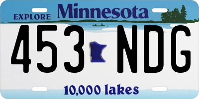 MN license plate 453NDG