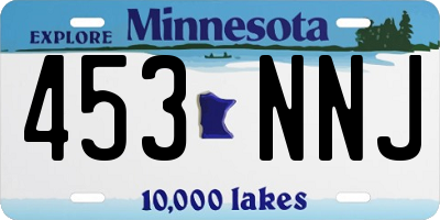 MN license plate 453NNJ