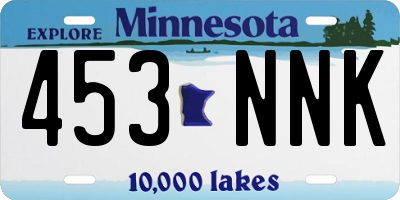 MN license plate 453NNK
