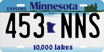 MN license plate 453NNS