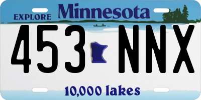 MN license plate 453NNX