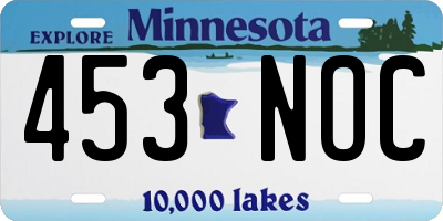 MN license plate 453NOC