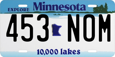 MN license plate 453NOM
