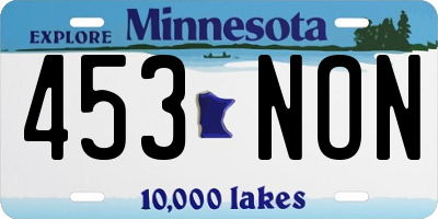 MN license plate 453NON