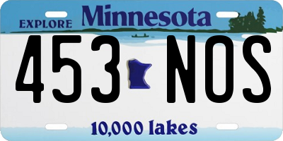 MN license plate 453NOS