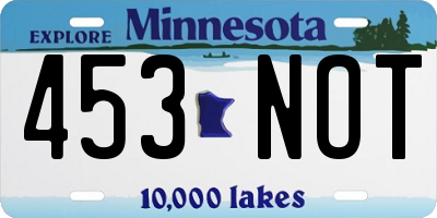 MN license plate 453NOT