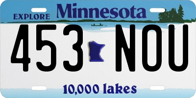 MN license plate 453NOU