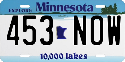 MN license plate 453NOW