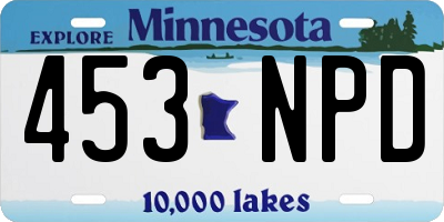 MN license plate 453NPD