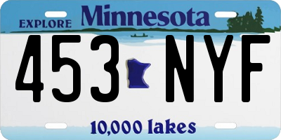 MN license plate 453NYF