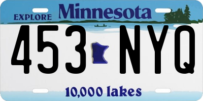 MN license plate 453NYQ