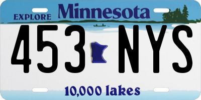 MN license plate 453NYS