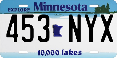 MN license plate 453NYX