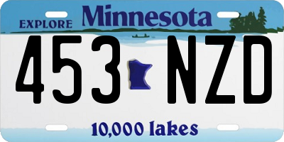 MN license plate 453NZD