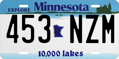 MN license plate 453NZM