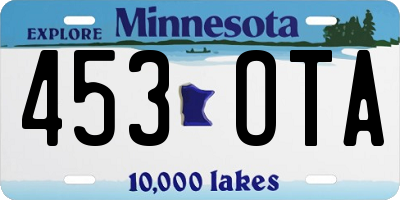 MN license plate 453OTA