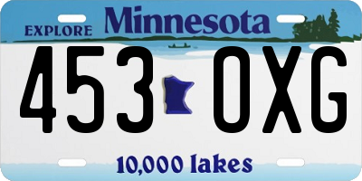 MN license plate 453OXG