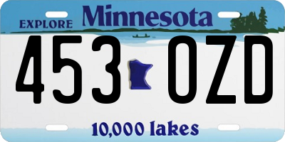 MN license plate 453OZD