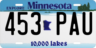 MN license plate 453PAU