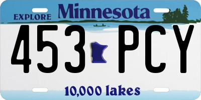 MN license plate 453PCY
