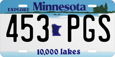 MN license plate 453PGS