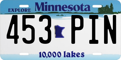 MN license plate 453PIN