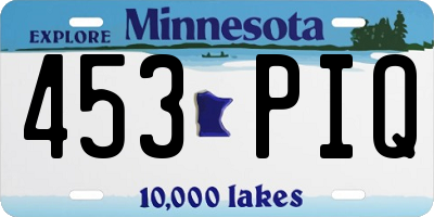 MN license plate 453PIQ