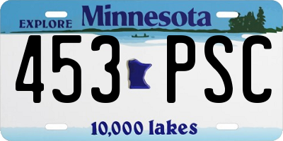 MN license plate 453PSC
