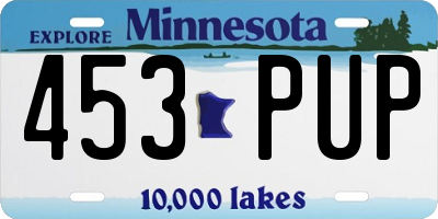 MN license plate 453PUP