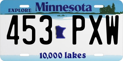 MN license plate 453PXW