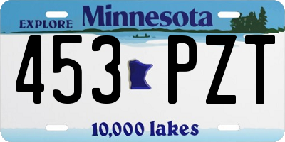 MN license plate 453PZT