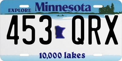 MN license plate 453QRX