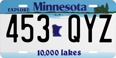 MN license plate 453QYZ