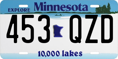 MN license plate 453QZD
