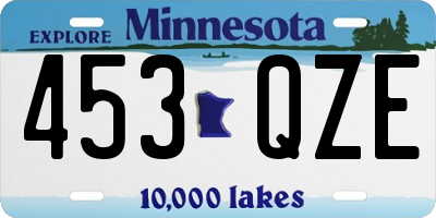 MN license plate 453QZE