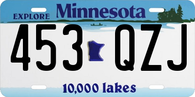 MN license plate 453QZJ
