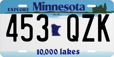 MN license plate 453QZK