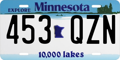 MN license plate 453QZN
