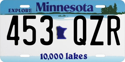 MN license plate 453QZR