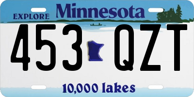 MN license plate 453QZT