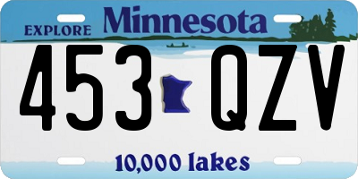 MN license plate 453QZV