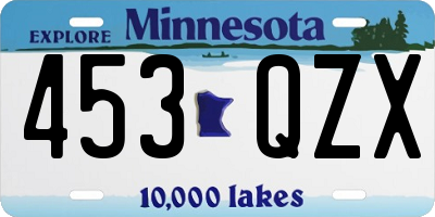 MN license plate 453QZX