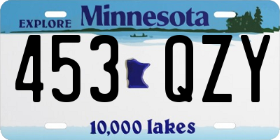 MN license plate 453QZY