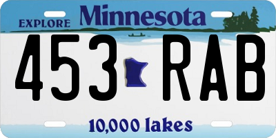 MN license plate 453RAB